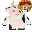 Load image into Gallery viewer, Plush cow toy with 'Nom-Noms' logo in the corner
